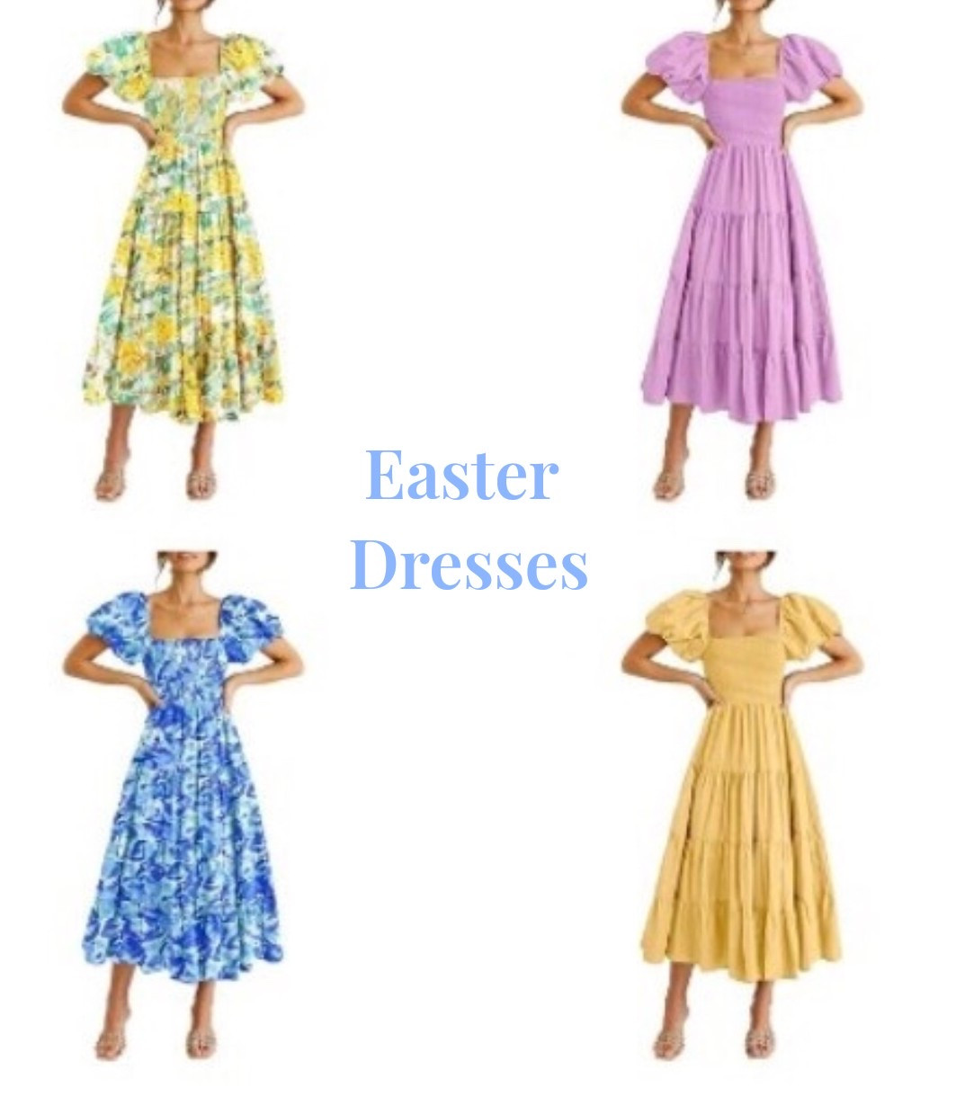 Easter dresses print and solid love the puff sleeve￼🌸

Easter dress for women
Amazon dresses