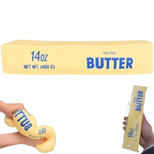 Big Butter Squishy 14 Oz Large & Mini Butter Stick Squishy 2026 New Giant Realistic Bread Slow Rising Stress Relief Fidget Toy Soft Squeeze Ball Party Favor Gift Jumbo Squeezy Cheese(14 Oz) | Amazon (US)