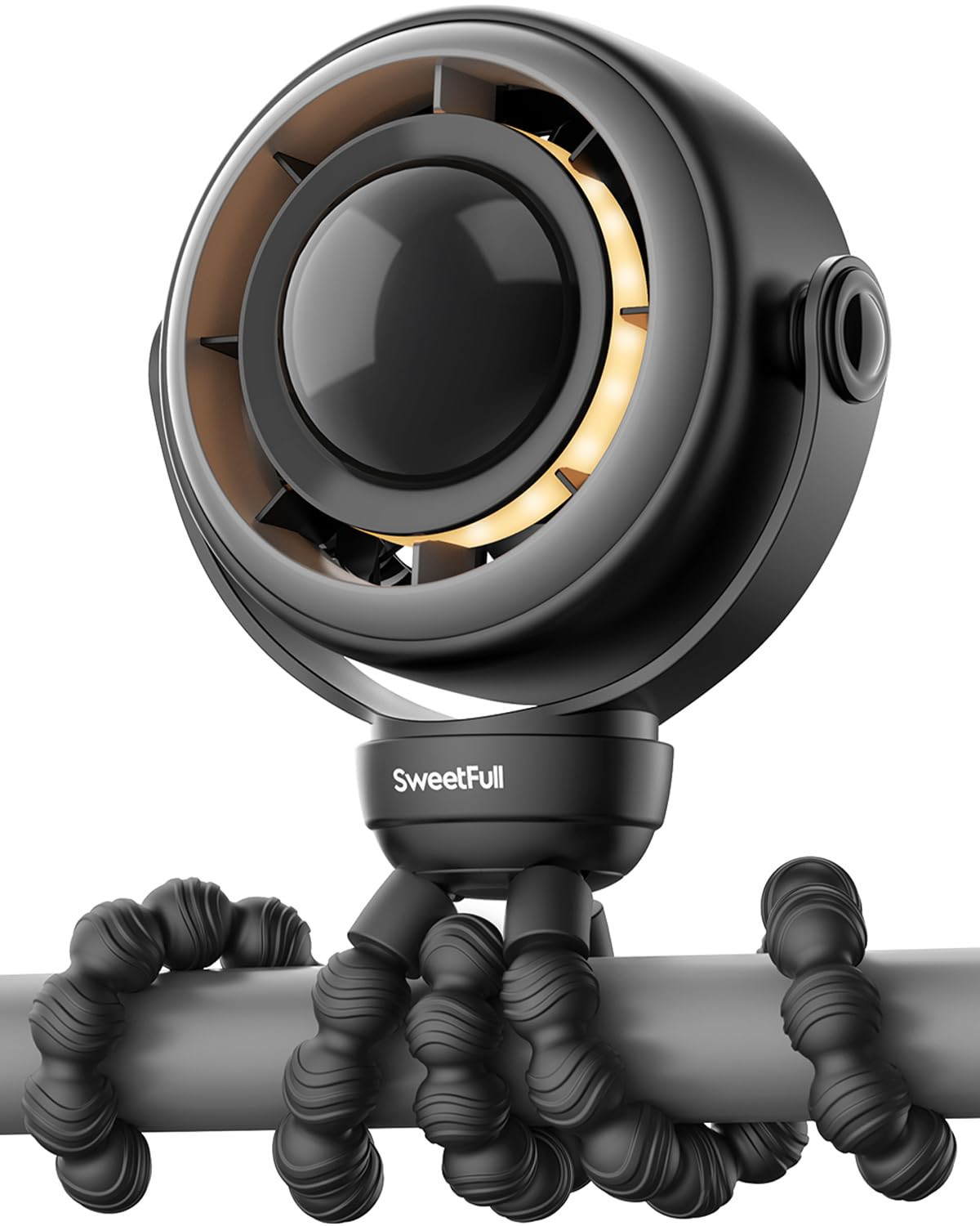 SWEETFULL Baby Stroller Fan - 4000mAh Rechargeable 4-Speed Quiet with LED Display & Night Light, ... | Amazon (US)