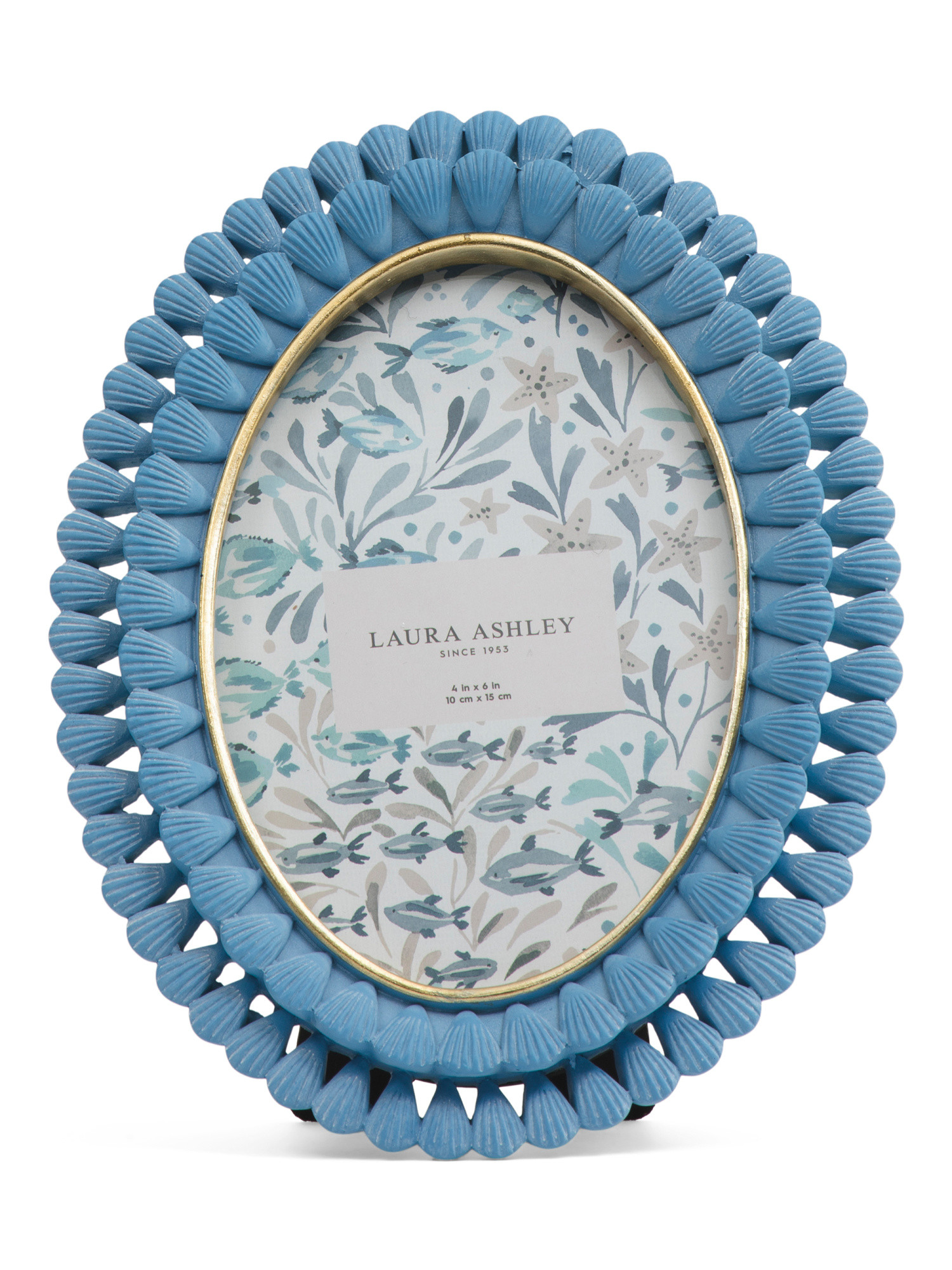 4x6 2 Tone Mini Scalloped Oval Tabletop Picture Frame | TJ Maxx