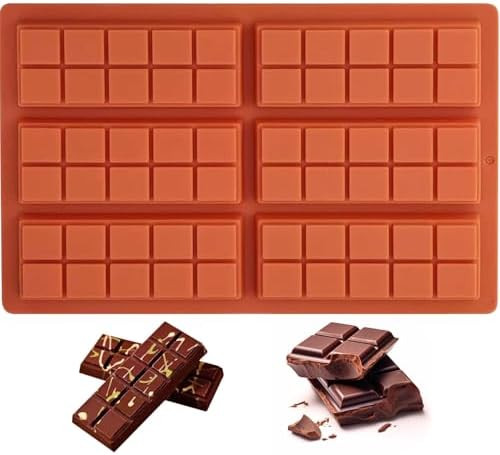 Silicone Chocolate Bar Mold – 6 Large Cavities, Food-Grade, Non-Toxic & Odorless, Flexible Baki... | Amazon (US)