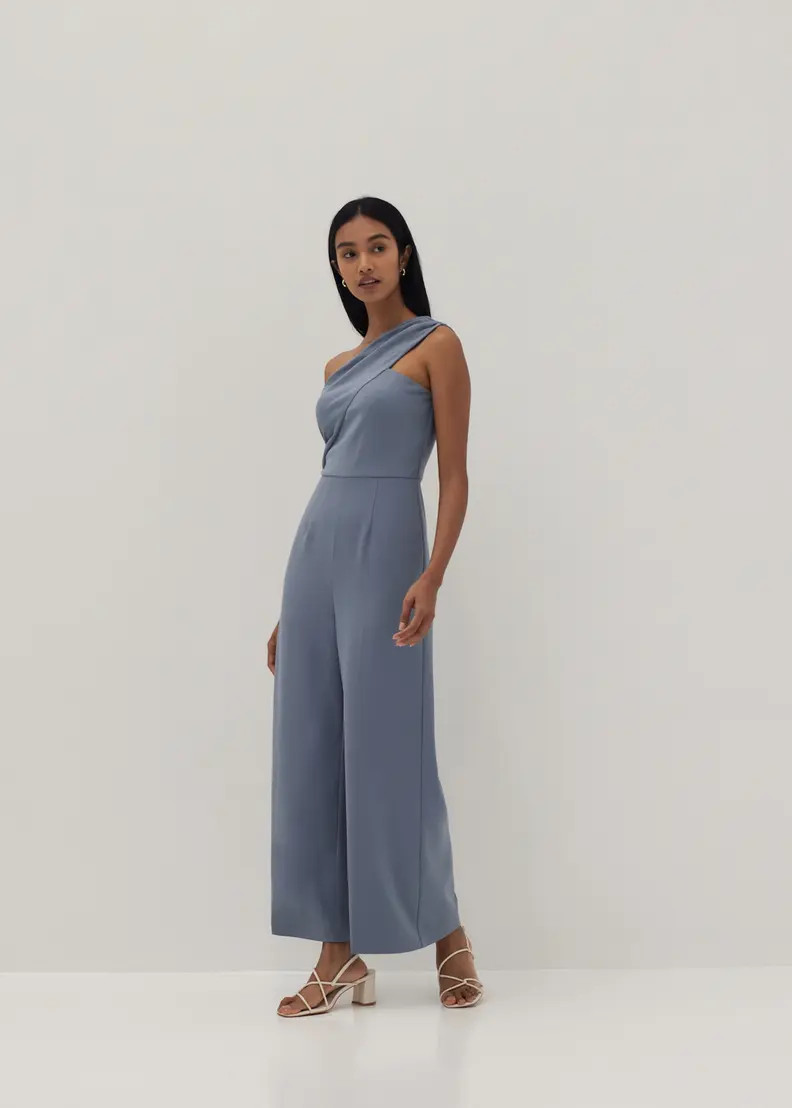 Dane Mixed Fabric Toga Jumpsuit | Love, Bonito USA