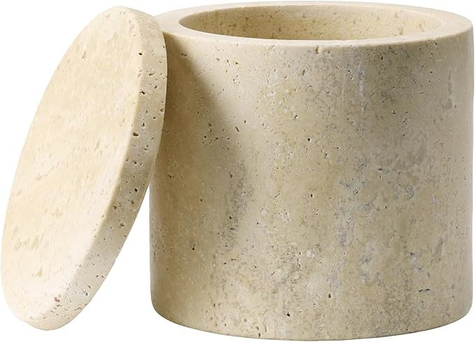 Navaris Marble Jar for Storage, Thick & Durable Natural Stone Marble Canister with Lid, Bathroom ... | Amazon (US)