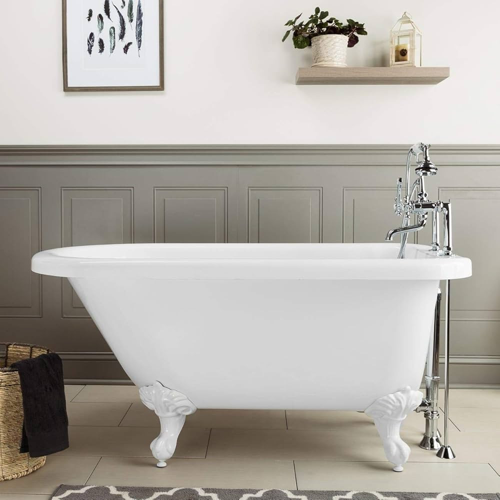 Vintage Tub & Bath Savanna 60 Inch Acrylic Classic Clawfoot Tub - Rim Faucet Drillings - Ball & C... | Amazon (US)