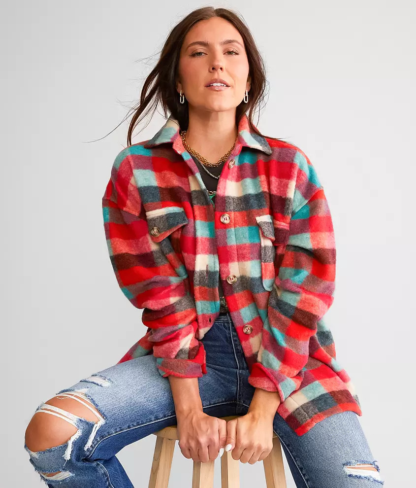 Plaid Fleece Shacket | Buckle