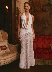 Kita Textured Maxi Dress - White | Peppermayo (Global)