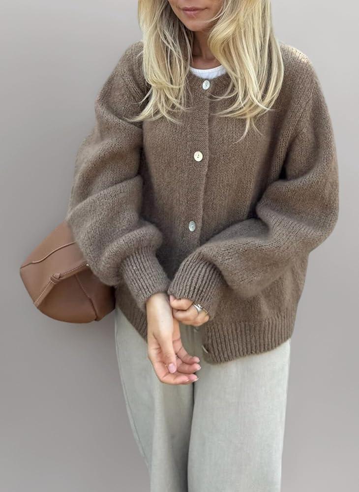 Women's Button Down Cardigan Casual Lightweight Long Sleeve Going Out Knitted Top Autumn Warm Kni... | Amazon (DE)