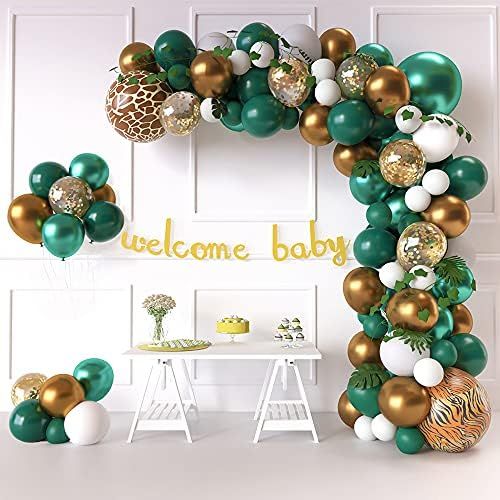 Sweet Baby Co. Jungle Safari Baby Shower Decorations Green Balloon Garland Arch Kit, Tropical Sage D | Amazon (US)
