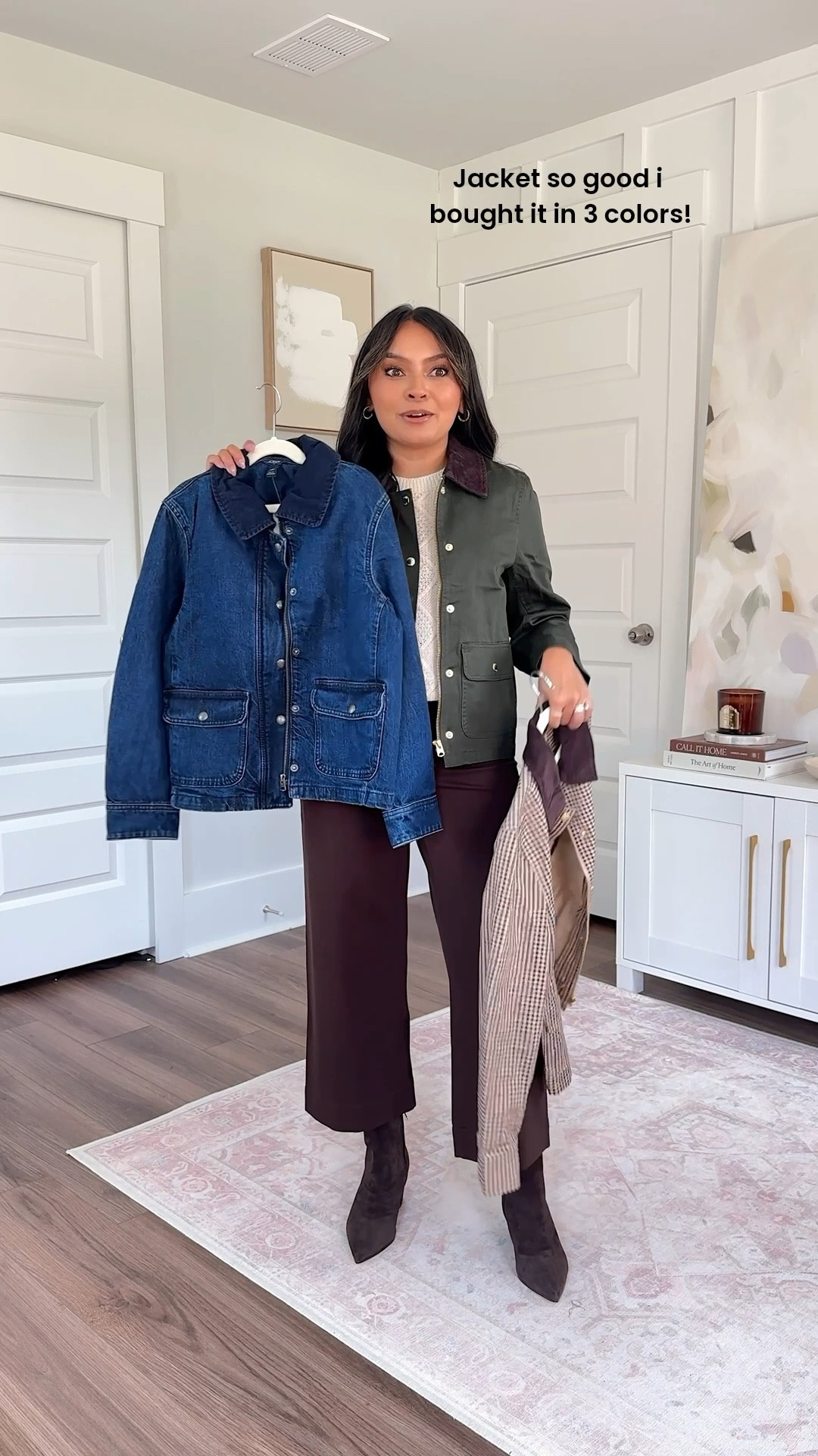 Olive green field barn jacket size xs petite TTS
Ivory sleeveless sweater xxs TTS
Brown pants size 26, 24” inseam TTS - these are a little short to wear with ankle boots - i’d consider getting the longer length to wear with a heel boot
Dark brown boots size 5.5 TTS


Follow my LTK @RachelMiranda_HoneySweetPetite on the @shop.LTK app to view this post and get my exclusive app-only content!

#liketkit #LTKPetite #LTKStyleTip #LTKSaleAlert
@shop.ltk
https://liketk.it/5mJZ1

#LTKSaleAlert #LTKPetite #LTKStyleTip