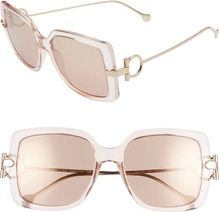 FERRAGAMO Salvatore Ferragamo Gancio 55mm Square Sunglasses | Nordstromrack | Nordstrom Rack