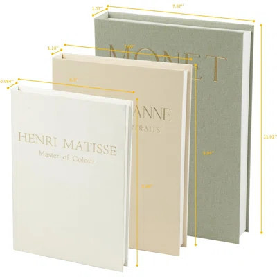 Set Of 3 Decorative Books For Home Decor Vintage Fake Books For Decoration Mini Aesthetic Book Set For Coffee Table Shelf & Decorative Boxes(Mint Gree | Wayfair North America