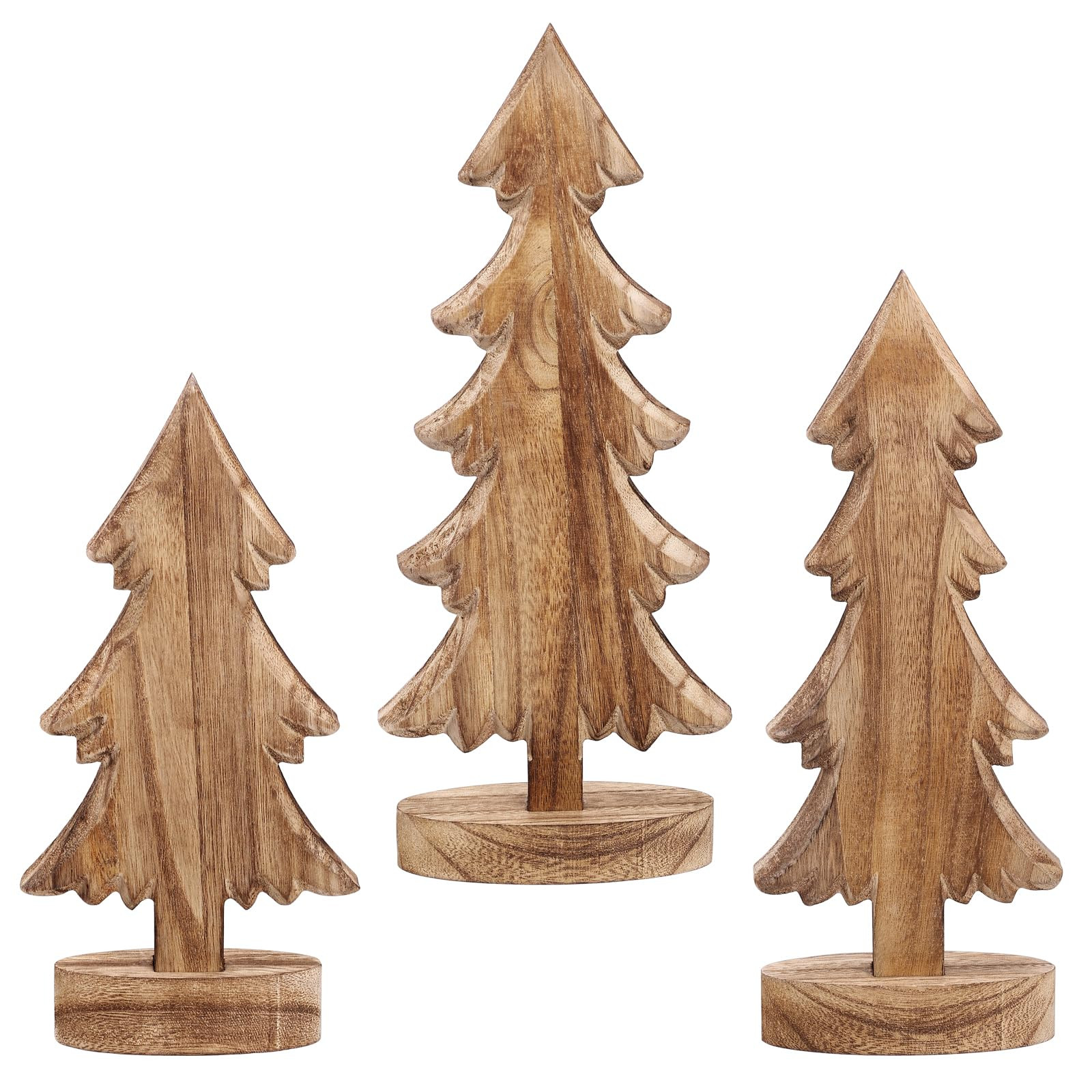 3 Pcs Wooden Christmas Trees Tabletop Christmas Trees Wooden Rustic Handmade Tree for Table Cente... | Amazon (US)