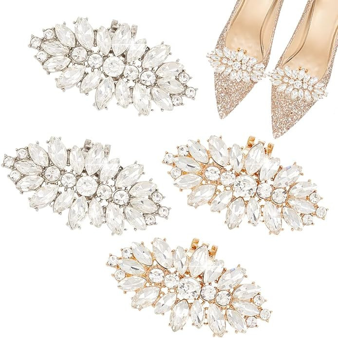 PH PandaHall 2 Pairs Shoe Clips, 2 Colors Rhinestone Crystal Metal Shoe Clips Horse Eye Shape Sho... | Amazon (US)