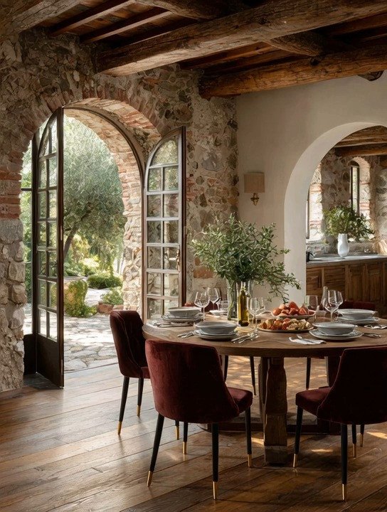 Why do Italian homes look so luxurious without even trying?

Because they are built around timeless pieces, not trends.

Look at this dining space. A beautiful natural wood table, rich burgundy velvet chairs, warm stone textures, and greenery brought indoors. Nothing is overly complicated, yet everything feels intentional, welcoming, and elegant.

Wood has been used in homes for centuries because it never goes out of style. Velvet has long been associated with comfort, beauty, and luxury. When paired together, they create a dining space that feels both grounded and refined.

The secret is not filling a room with more things. It's choosing a few beautiful pieces that age gracefully and make everyday moments feel special.

Start with a gorgeous round wooden dining table. Add comfortable velvet dining chairs in a rich color like burgundy, navy, or olive green. Complete the look with a touch of greenery, and you'll understand why this timeless combination continues to inspire homes around the world.

#DiningRoomDesign #TimelessInteriors #VelvetChairs #ElegantAndDriven
 

 #LTKHome