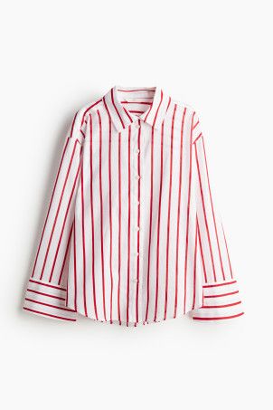Linen-blend Shirt - Pink/striped - Ladies | H&M US | H&M (US + CA)