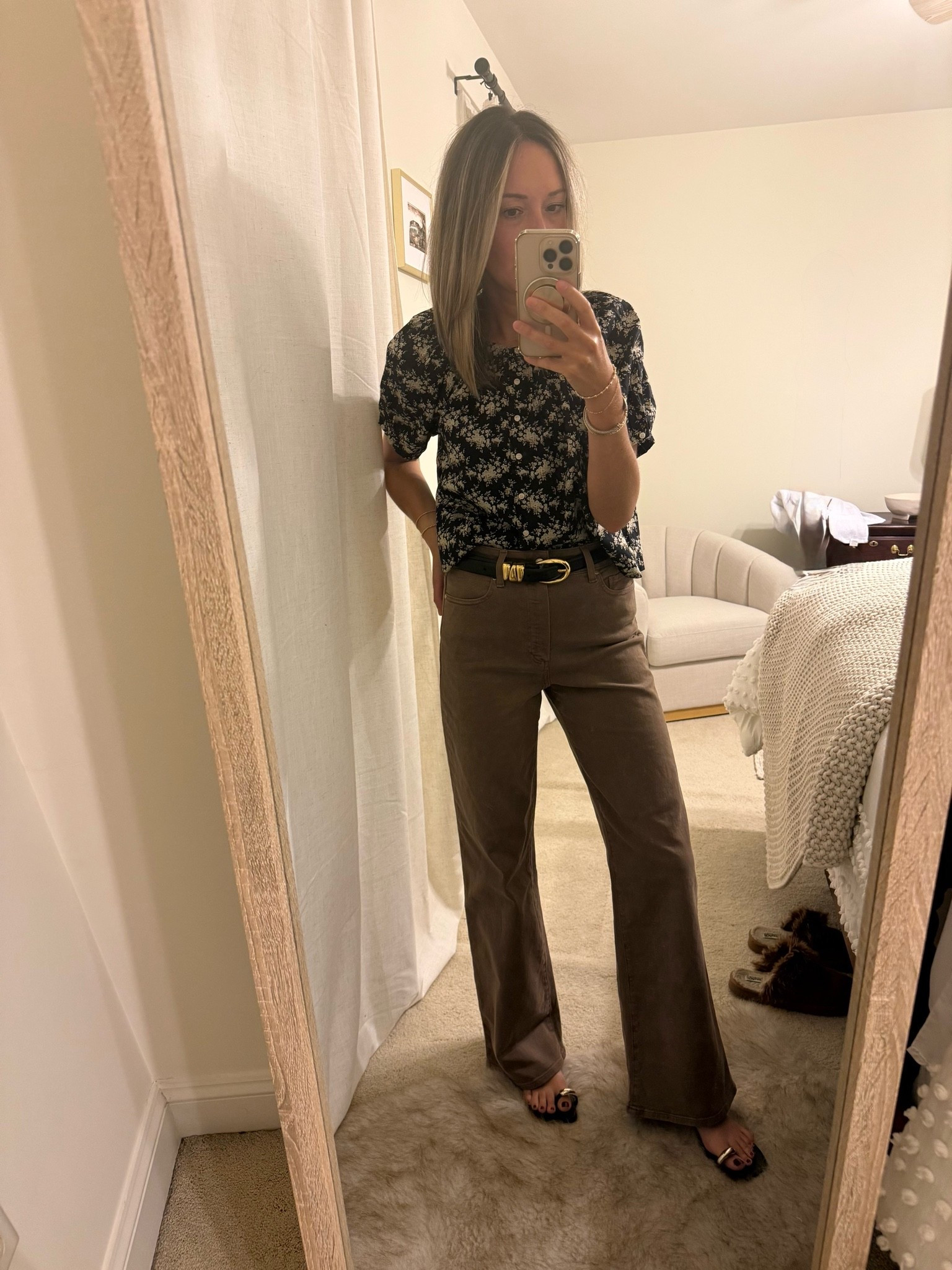 My favorite work pants. Wearing a size 26