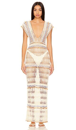 Skylar Beaded Dress in Off White | Revolve Clothing (Global)