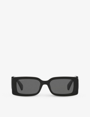 GG1325S branded-arm rectangle-frame acetate sunglasses | Selfridges