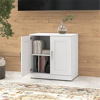 Bush Business Furniture Hampton Heights 30W Storage Cabinet with Doors in White, Organizer for Ho... | Amazon (US)