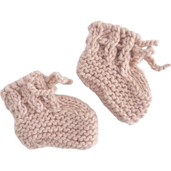Classic Newborn Booties, Blush | Maisonette