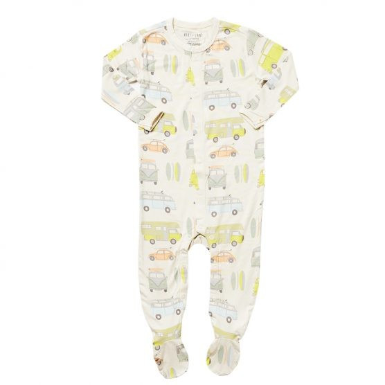HART + LAND Baby/Toddler Bamboo Footed Bodysuit- Camper Vans | The Tot