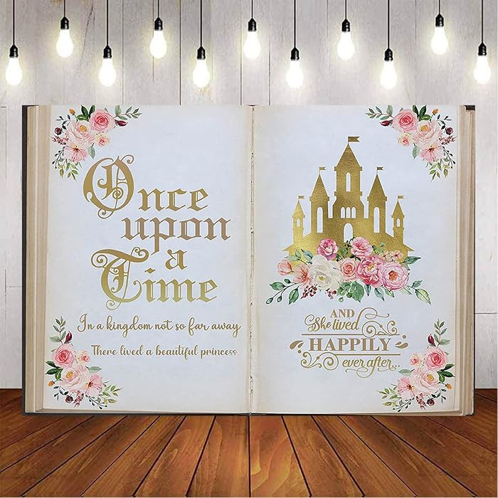 8x6ft Once Upon a Time Backdrop Pink Floral Gold Castle Princess Fairytale Birthday Party Decorat... | Amazon (US)