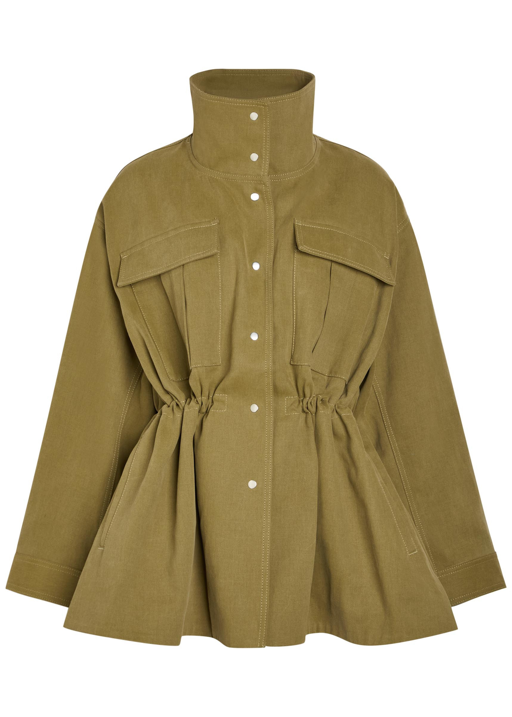 Sculptural funnel-neck cotton safari jacket | Harvey Nichols
