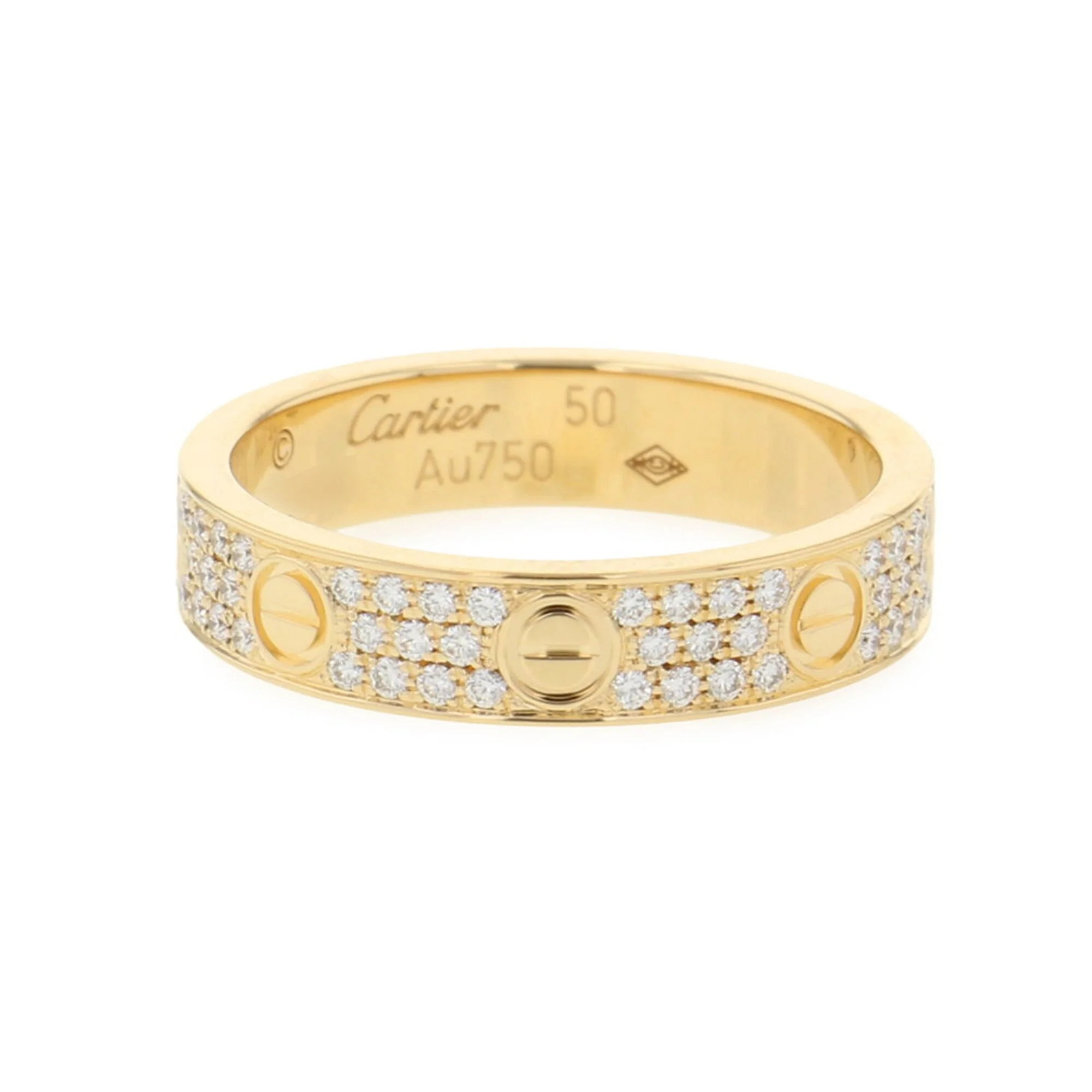 Love Ring 18K Yellow Gold with Diamond Small | Rebag