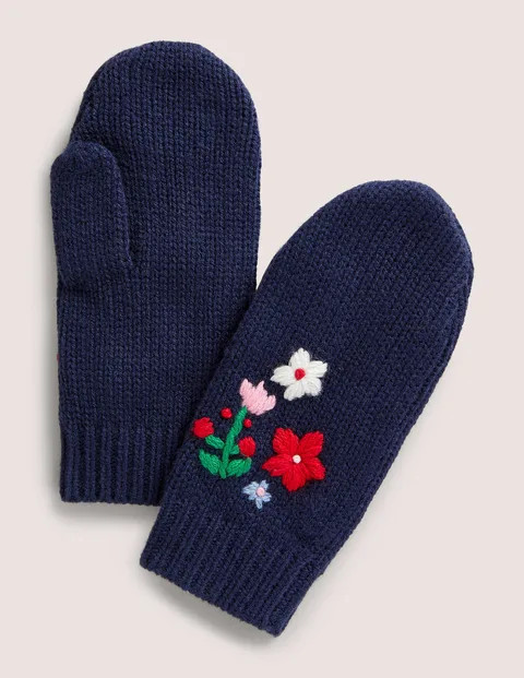 Embroidered Mitten - Navy | Boden (US)