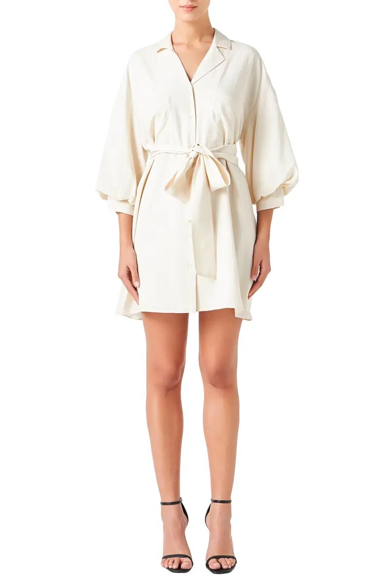 Tie Waist Mini Shirtdress | Nordstrom