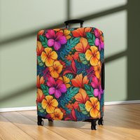 Tropical Floral Luggage Cover Exotic Vacation Suitcase Protector | Etsy (US)