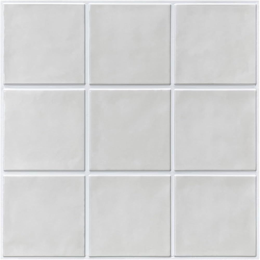 Commomy 10 Pcs 3D Peel and Stick Tile 11.8"x11.8" Square Peel and Stick Backsplash for Kitchen Pe... | Amazon (US)
