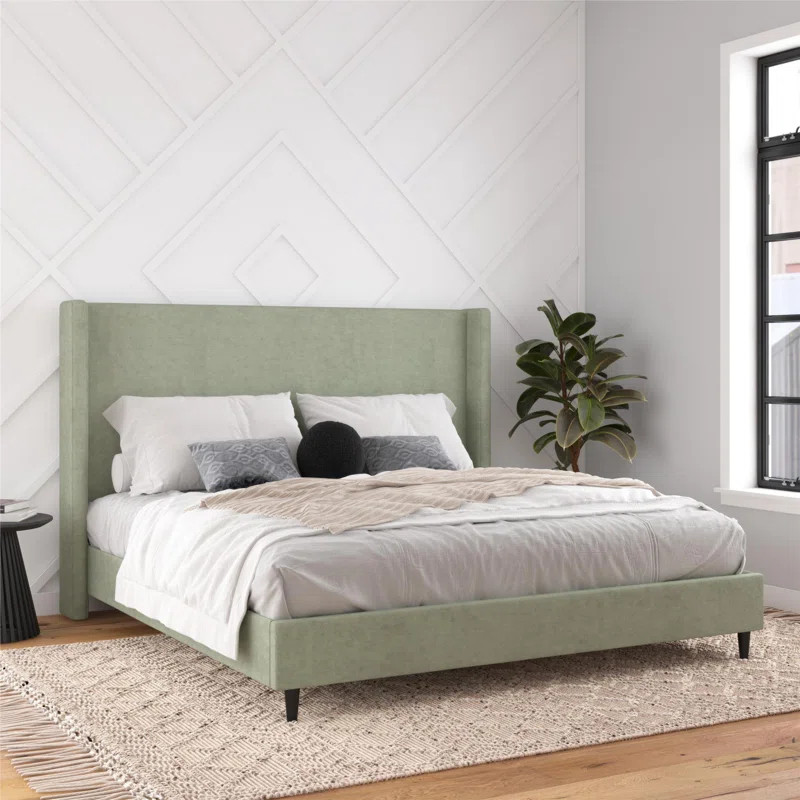 Birzer King Upholstered Wingback Bed | Wayfair North America