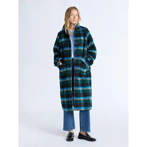 Free Assembly Women's and Women's Plus Long Wool Blend Coat, Sizes XS-4X | Walmart (US)