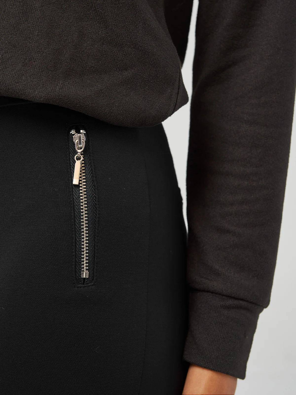 Luxe Ponte Skinny Zip Detail Trousers | 89th + Madison