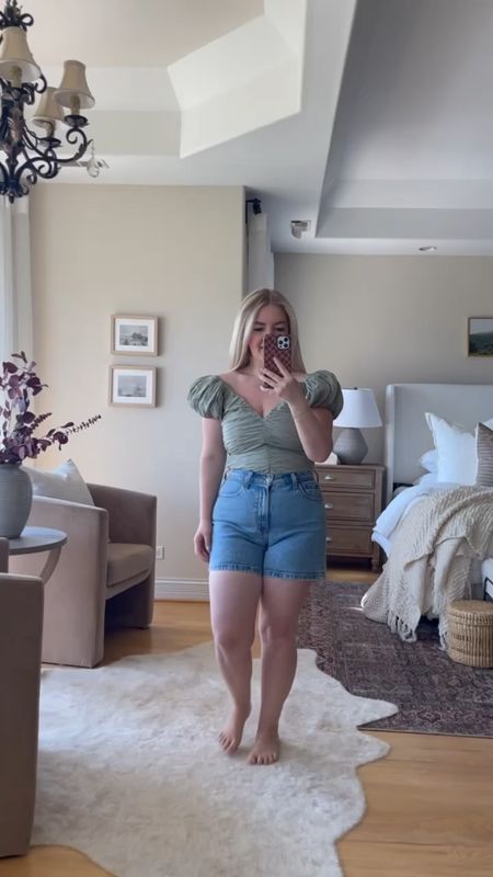 Obsessed with this top & these shorts! They hold their shape and have the perfect length! 

Summer outfit, summer style, shorts, ruched too, denim shorts, summer outfits, vacation outfits, Abercrombie, bedroom, style, 

#LTKstyletip #LTKunder100 #LTKhome