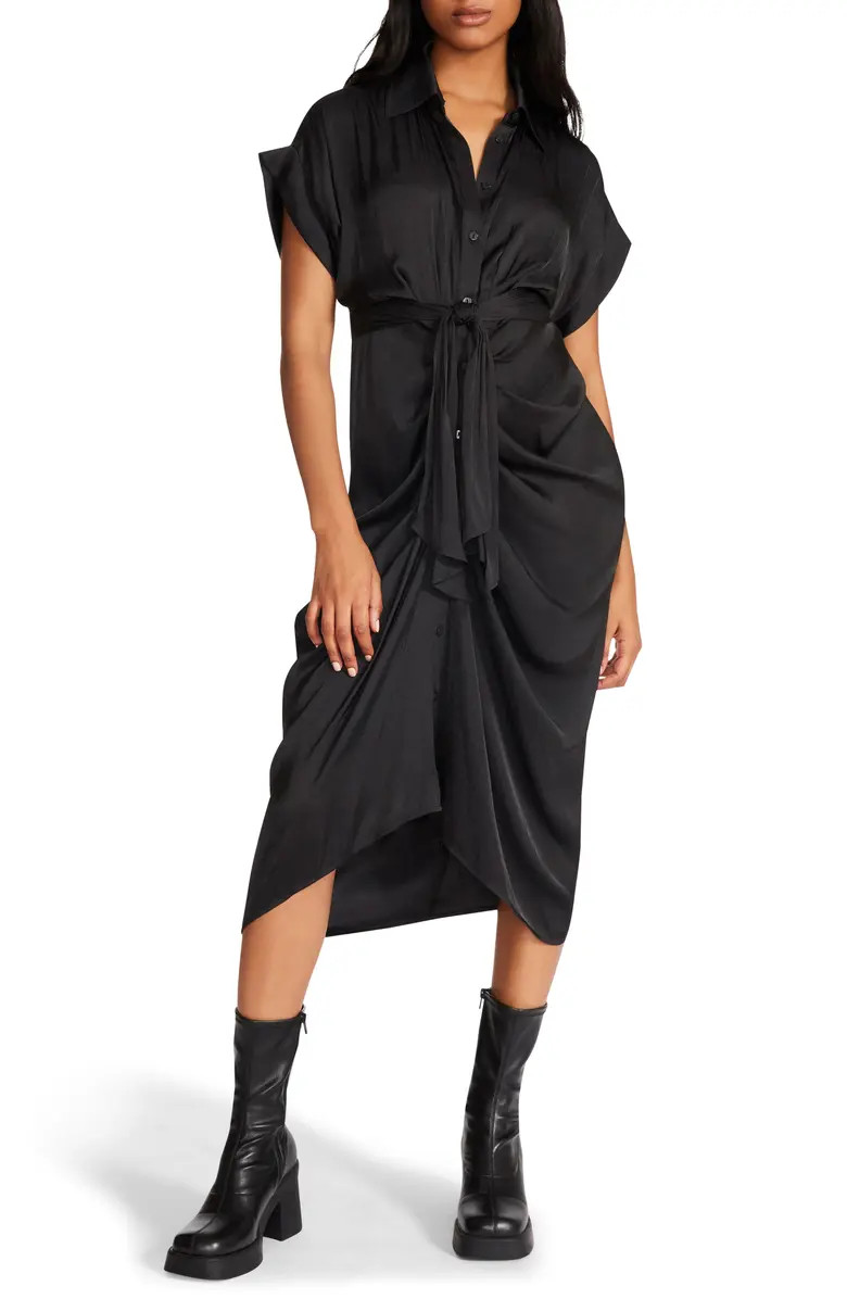 Steve Madden Tori Tie Waist Midi Shirtdress | Nordstrom | Nordstrom