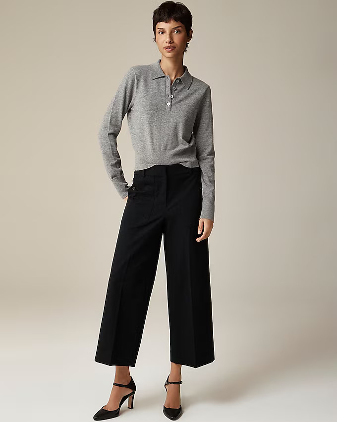 Sydney wide-leg pant in bi-stretch cotton blend | J. Crew US