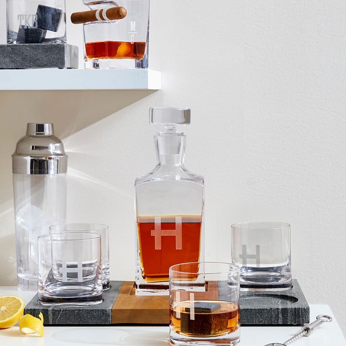 Wood and Marble Decanter Gift Set | Mark and Graham