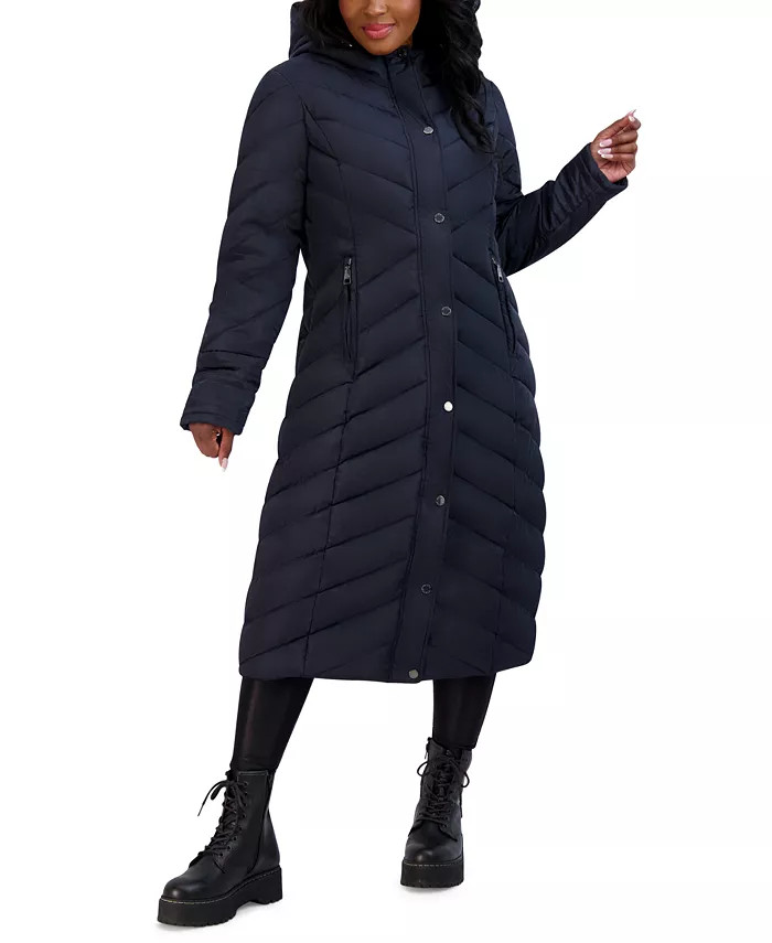 Steve Madden Juniors' Hooded Maxi Puffer Coat - Macy's | Macys (US)