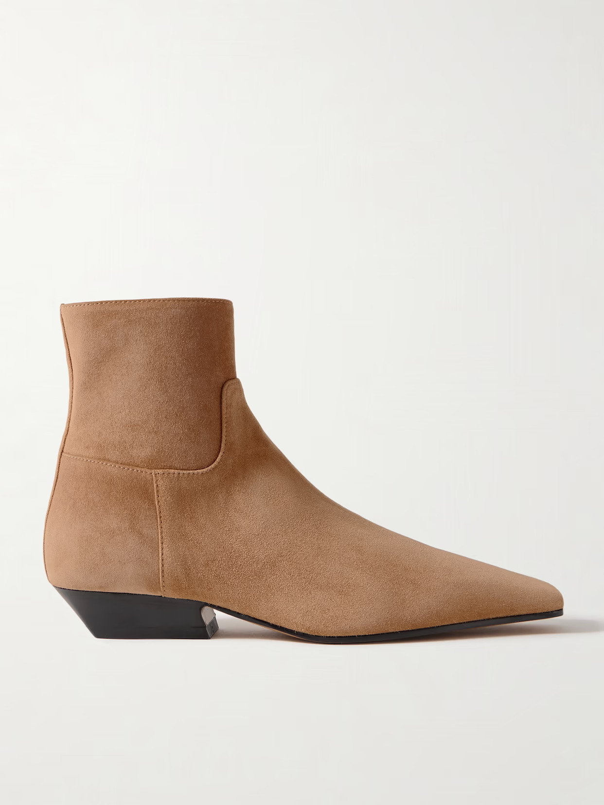KHAITE - Marfa Suede Ankle Boots - Brown | NET-A-PORTER (US)