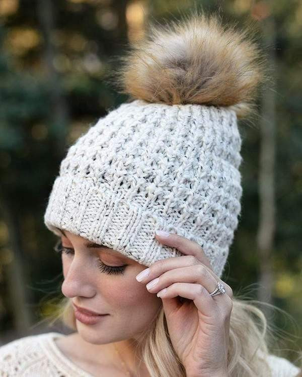 Faux Fur Pom Hat | Grace and Lace