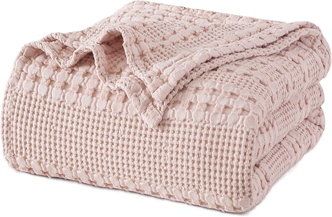 PHF 100% Cotton Waffle Weave Blanket King Size for Bed, Soft Lightweight & Breathable for Spring ... | Amazon (US)
