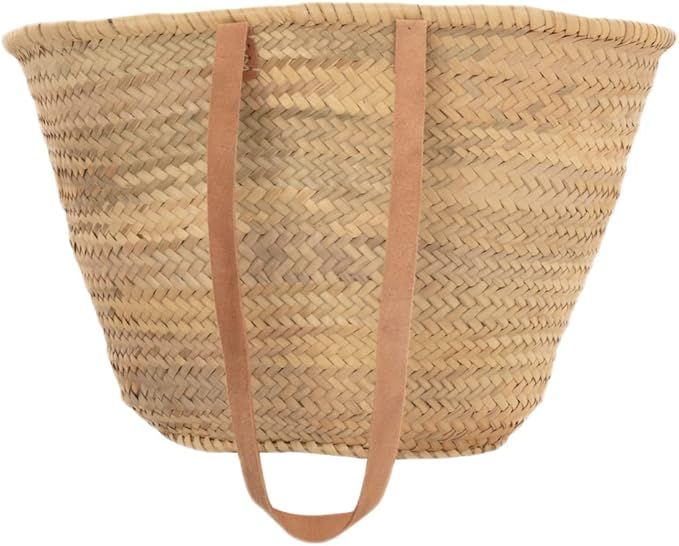 French Style Market Basket with long leather handles: Emma | Amazon (US)