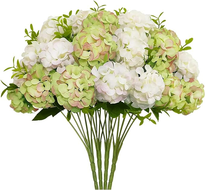 4 Bundles Small Hydrangea Artificial Flowers, Silk Fake Flower Bouquet for Wedding Party Home Dec... | Amazon (US)