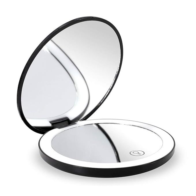 Travel Lighted LED Makeup Mirror 7X/1X Magnification Compact Vanity Mirror with Lights, USB Recha... | Amazon (US)