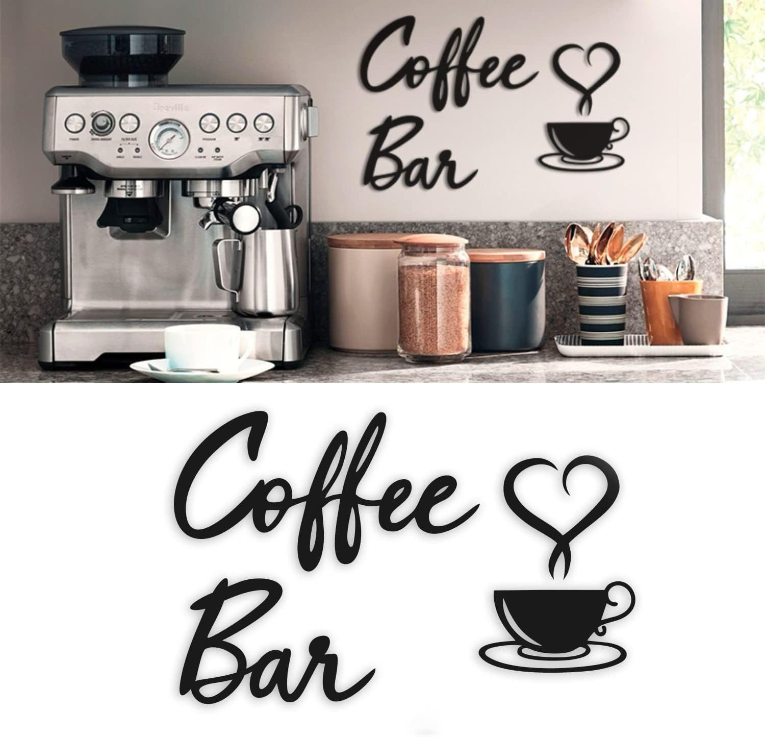 4eN Coffee Bar Decor for Kitchen and Cafe, Wooden Coffee Station Signs with Double-Sided Tape, Co... | Amazon (CA)