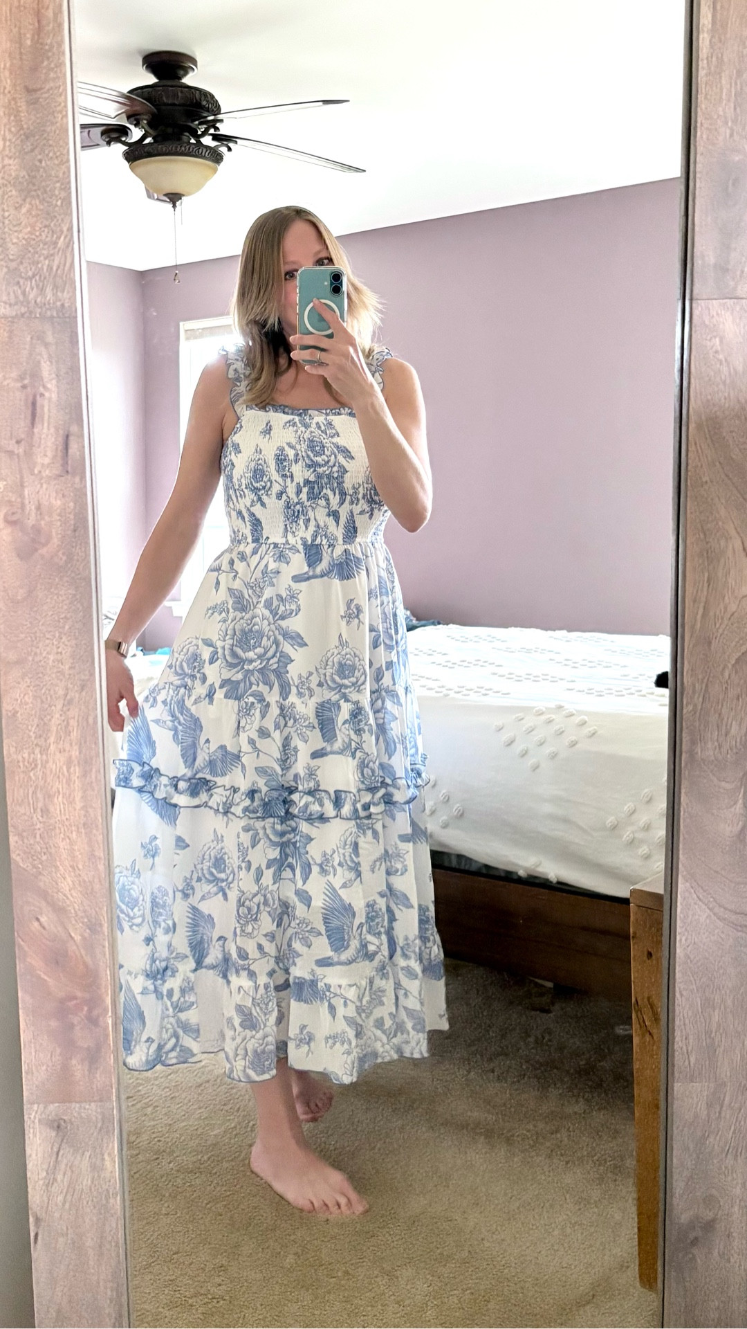 We’ve been getting ready for our Spring Break beach vacation to Florida and this mama is in desperate need of some cute dresses and I really love this one! The ruffle shoulder strap is adorable and the light blue floral print on the flowy dress is just so pretty. I also think this would be a really pretty option to wear as a baby shower guest or a wedding shower guest. I’m wearing a medium and this fits very true to size. It comes in other colors and is under $50

#LTKTravel #LTKootd #LTKOver40