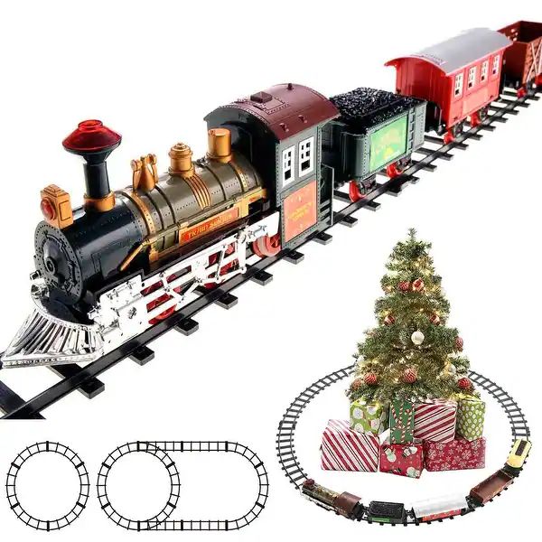 Kids Battery Operated Electric Railway Train Set for Play Christmas Decoration with Sounds and Li... | Bed Bath & Beyond