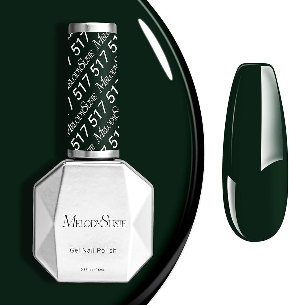 MelodySusie Black Gel Nail Polish, 0.5 Fl Oz Blackish Green Gel Polish Soak Off UV LED Nail Lamp ... | Amazon (US)